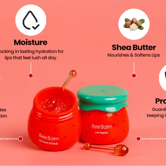 Set of 2 BEE BALM Watermelon flavored lip mask & scrub! - Picture 3 of 4